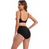 imageINNERSY Womens High Waisted Underwear Cotton Panties Regular ampamp Plus Size 5PackSolid Black