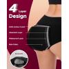 imageINNERSY Womens Period Underwear High Waisted Postpartum Menstrual Panties 3 PackBlack With Dark Lining