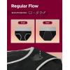 imageINNERSY Womens Period Underwear High Waisted Postpartum Menstrual Panties 3 PackBlack With Grey Hem