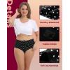 imageINNERSY Womens Period Underwear High Waisted Postpartum Menstrual Panties 3 PackSolid Colors and Polka Dot