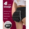 imageINNERSY Womens Period Underwear High Waisted Postpartum Menstrual Panties 3 PackSolid Colors and Polka Dot