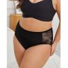 imageINNERSY Womens Plus Size Floral Lace Nylon Underwear High Waisted Panties 3PackBlack