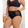 imageINNERSY Womens Plus Size Floral Lace Nylon Underwear High Waisted Panties 3PackBlack