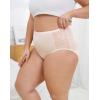 imageINNERSY Womens Plus Size Floral Lace Nylon Underwear High Waisted Panties 3PackBlackBeige