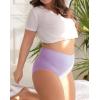imageINNERSY Womens Plus Size XL5XL Cotton Underwear High Waisted Briefs Panties 4PackViolet Blush
