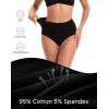 imageINNERSY Womens Underwear Cotton Briefs High Waisted Breathable Panties 5 PackBlack