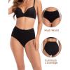 imageINNERSY Womens Underwear Cotton Briefs High Waisted Breathable Panties 5 PackBlack