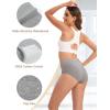 imageINNERSY Womens Underwear Cotton Briefs High Waisted Breathable Panties 5 PackBlackgraywhite