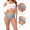 imageINNERSY Womens Underwear Cotton Briefs High Waisted Breathable Panties 5 PackBlackgraywhite