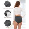 imageINNERSY Womens Underwear Cotton Briefs High Waisted Breathable Panties 5 PackDotsgray