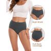 imageINNERSY Womens Underwear Cotton Briefs High Waisted Breathable Panties 5 PackDotsgray
