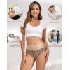 imageINNERSY Womens Underwear Cotton Briefs High Waisted Breathable Panties 5 PackLeopard Charm
