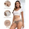 imageINNERSY Womens Underwear Cotton Briefs High Waisted Breathable Panties 5 PackLeopard Charm