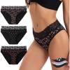 imageINNERSY Womens Cotton Lace Period Underwear Postpartum Hipster Panties Menstrual Bikini Briefs 3 PackBlossom Star