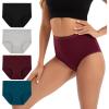imageINNERSY Womens Cotton Underwear Super High Waisted Briefs Soft Full Coverage Panties 4 PackDark Basics