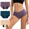 imageINNERSY Womens High Waisted Period Underwear Heavy Flow Postpartum Menstrual Panties 3PackFresh Vibrant