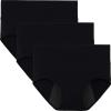 imageINNERSY Womens Period Underwear High Waisted Postpartum Menstrual Panties 3 PackBlack With Dark Lining