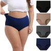 imageINNERSY Womens Plus Size XL5XL Cotton Underwear High Waisted Briefs Panties 4PackMidnight Sands