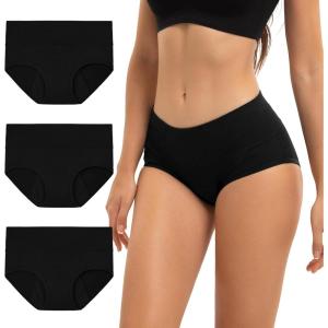 imageINNERSY Womens High Waisted Period Underwear Heavy Flow Postpartum Menstrual Panties 3PackBlack