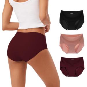 imageINNERSY Womens Seamless No Show Hipster Panties Invisible Light Underwear 3PackRed Wine