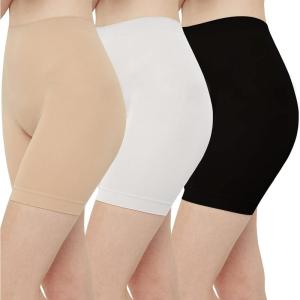 imageINNERSY Womens Slip Shorts for Under Dresses High Waisted Summer Shorts 3PackBlack Nude White