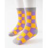 imageINNERSY Kids Boys Girls Cotton Socks Colorful Checkered Novelty Crew Socks for Teens 5 PairsCheckered Patterns B