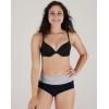 imageINNERSY Period Underwear for Women Leakproof High Waisted Menstrual Cotton Panties 3 PackBlack With Grey Waistband
