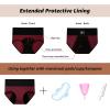 imageINNERSY Period Underwear for Women Leakproof High Waisted Menstrual Cotton Panties 3 PackBlueHeather GreyRed