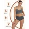 imageINNERSY Period Underwear for Women Leakproof High Waisted Menstrual Cotton Panties 3 PackBlueHeather GreyRed