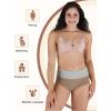 imageINNERSY Period Underwear for Women Leakproof High Waisted Menstrual Cotton Panties 3 PackKhakiAqua BlueLemon Yellow