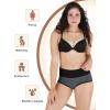 imageINNERSY Period Underwear for Women Leakproof High Waisted Menstrual Cotton Panties 3 PackLake BlueLight GreenHeather Grey