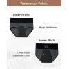 imageINNERSY Period Underwear for Women Leakproof High Waisted Menstrual Cotton Panties 3 PackLake BlueLight GreenHeather Grey