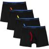 imageINNERSY Boys Underwear Breathable Quick Dry Boxer Briefs with Fly for 618 Teen Boys 4 PackBlack