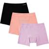 imageINNERSY Girls Period Underwear Cotton Boyshorts for Teen Aged 816 Panties 3 PackBlackShrimp PinkPurple