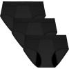 imageINNERSY Girls Period Underwear for Teens Heavy Flow Panties Size 1018 Hold 4 Tampons 3PackSolid Black