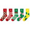 imageINNERSY Kids Boys Girls Cotton Socks Colorful Checkered Novelty Crew Socks for Teens 5 Pairs2checkered1stripes2dots G