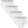 imageINNERSY Mens Cotton Underwear Classic Full Rise Briefs Open Fly Underwear 4PackWhite