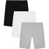 imageINNERSY Teen Girls Dance Bike Shorts Cotton Under Dress Shorts for Size 816 Pack of 3BlackWhiteGray
