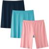 imageINNERSY Teen Girls Dance Bike Shorts Cotton Under Dress Shorts for Size 816 Pack of 3PinkGreenBlue