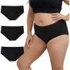 imageINNERSY Womens Plus Size Period Underwear Leakproof Menstrual Panties 3 PackBlack
