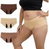 imageINNERSY Womens Plus Size Period Underwear Leakproof Menstrual Panties 3 PackCoffee Blend