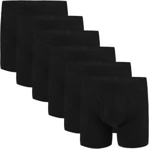 imageINNERSY Boys Underwear Bamboo Viscose Boxer Briefs Breathable Boxer Shorts Aged 618 6PackSolid Black