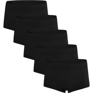 imageINNERSY Girls Boyshorts Underwear Soft Cotton Panties Size 816 for Teens 5PackSolid Black