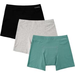 imageINNERSY Girls Period Underwear Cotton Boyshorts for Teen Aged 816 Panties 3 PackBlackLight GreyGreen