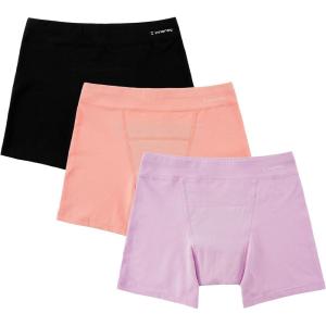 imageINNERSY Girls Period Underwear Cotton Boyshorts for Teen Aged 816 Panties 3 PackBlackShrimp PinkPurple