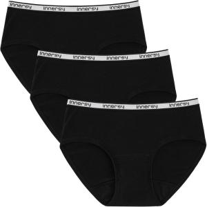 imageINNERSY Girls Period Underwear Cotton First Period Starter Menstrual Panties for Teen Girls Size 816 3 PackBlack