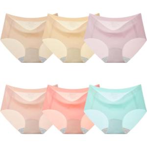 imageINNERSY Girls Underwear Seamless Breathable No Show Lightweight Panties 6PackSpun Sugar