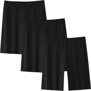 imageINNERSY Teen Girls Dance Bike Shorts Cotton Under Dress Shorts for Size 816 Pack of 33 Black