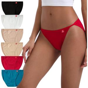 imageINNERSY Womens High Cut String Bikini Panties Stretchy Sexy Cotton Underwear 6PackTwilight Sands