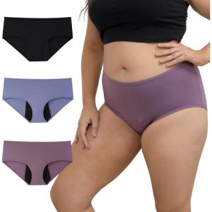 imageINNERSY Womens Plus Size Period Underwear Leakproof Menstrual Panties 3 PackDark Lavender